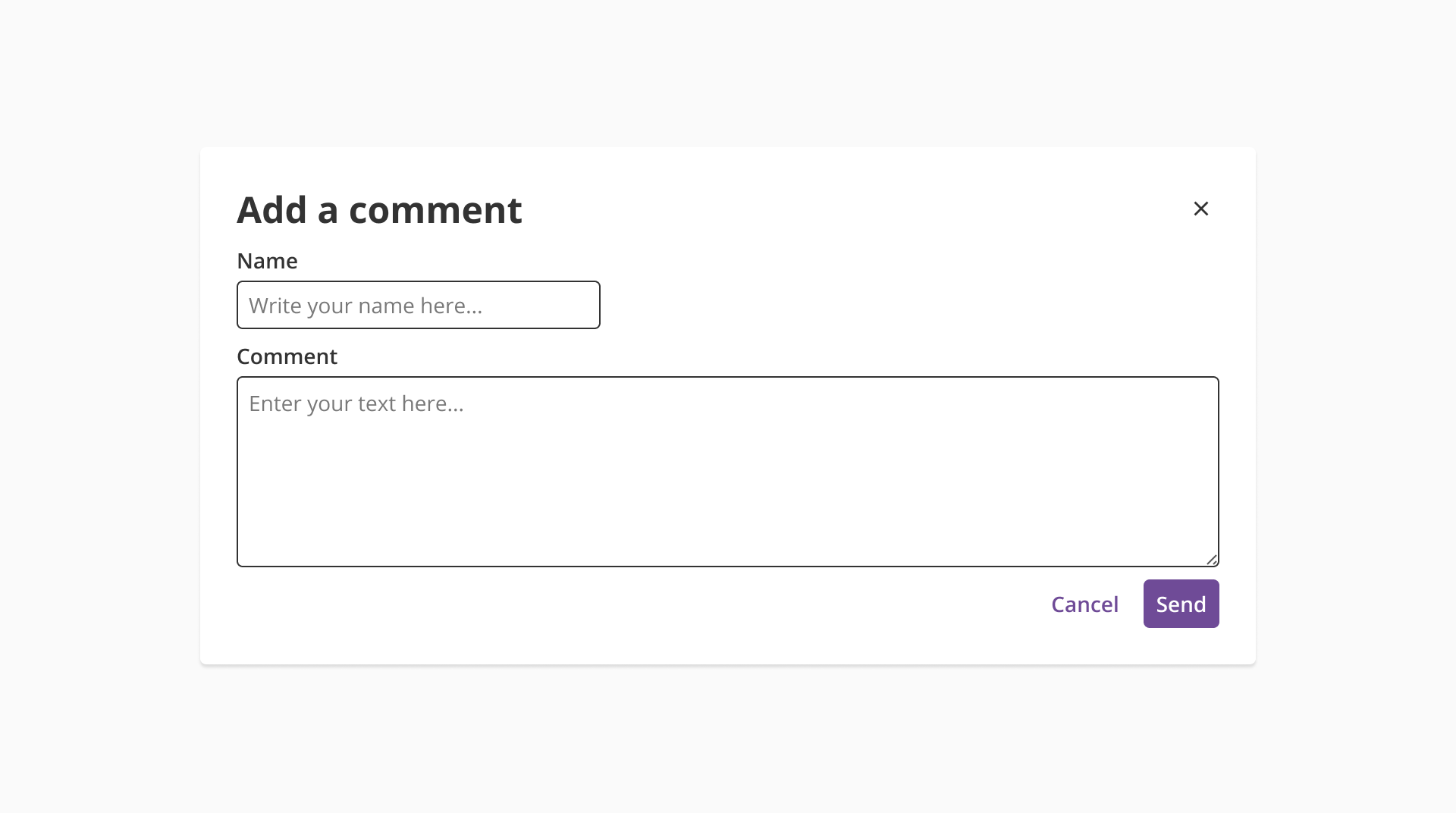 Example of a form inside of a Halstack dialog