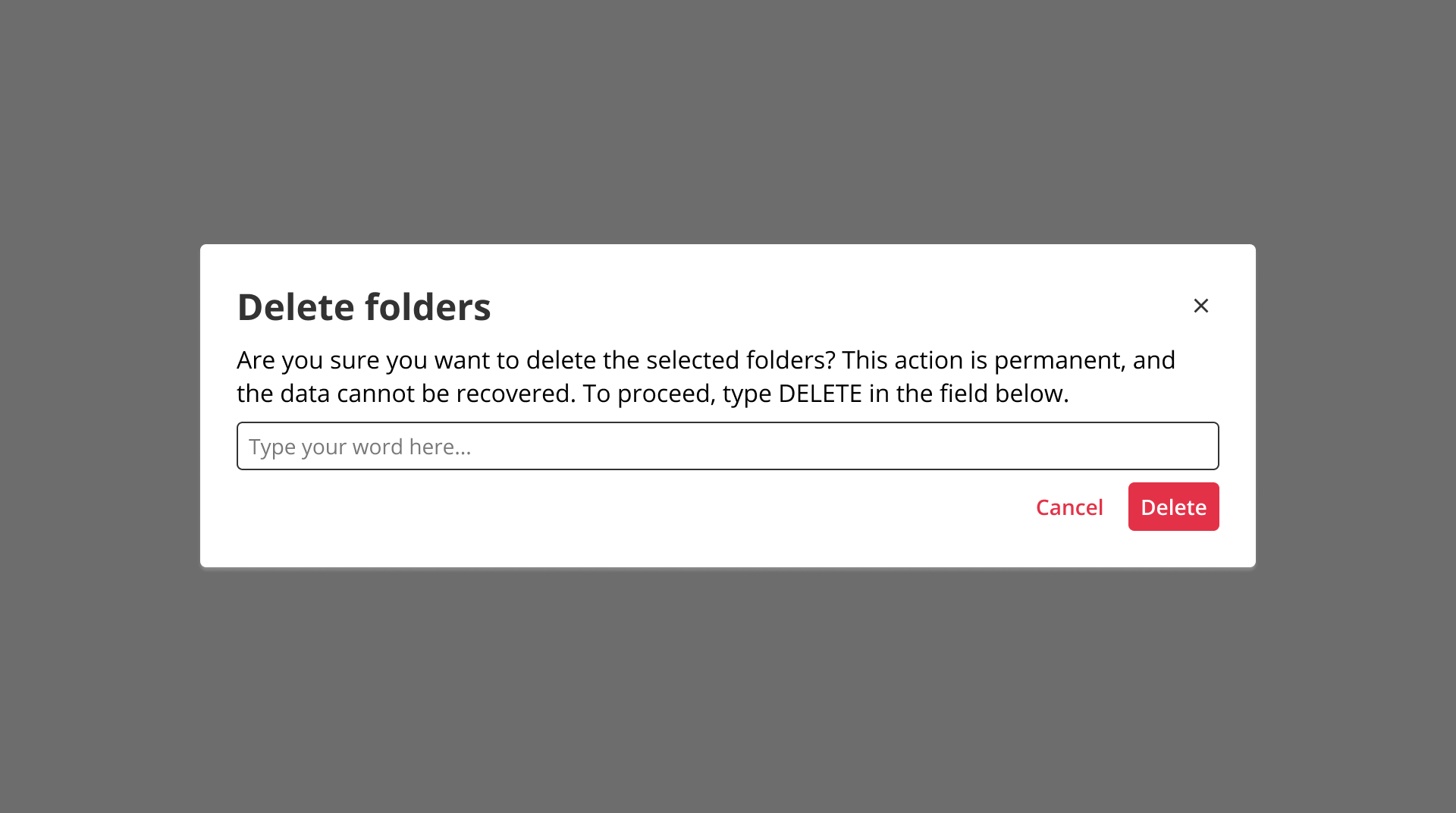Example of the overlay usage in a dialog