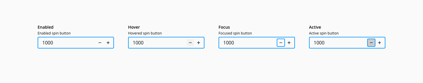 Spin button states