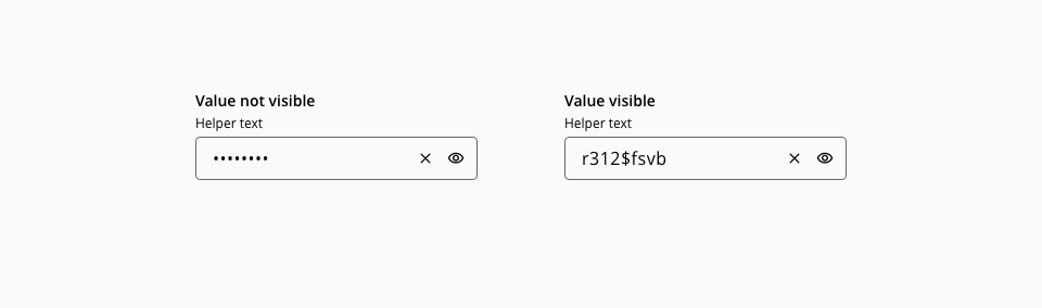Show and hide action to toggle the value visibility